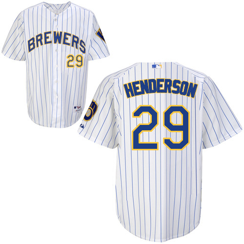 Jim Henderson #29 mlb Jersey-Milwaukee Brewers Women's Authentic Alternate Home White Baseball Jersey